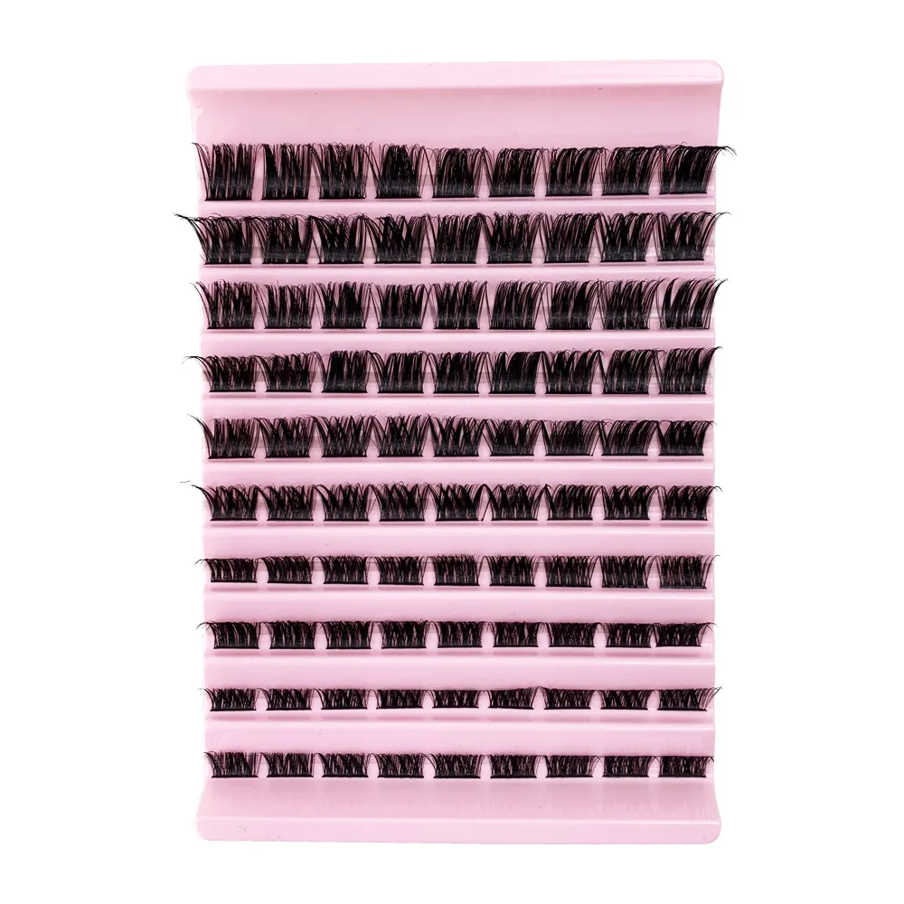 10 Rows Cluster Lashes Set – Large Capacity Bulk DIY Self-Grafting Segmented Individual Eyelashes, Light Volume Wispy Lashes for Natural Fluffy Look